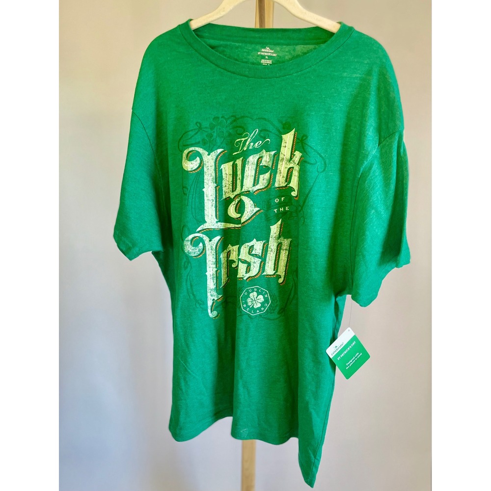 Way to Celebrate Mens St Patricks Day Luck of the Irish Green Graphic Tee XL NEW